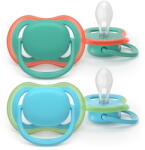 Philips Set 2 suzete Philips Avent Ultra Air SCF087/10, 6-18 luni, albastru (SCF087/10)