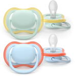 Philips Set 2 suzete Philips Avent Ultra Air SCF087/01 care lasa pielea bebelusului sa respire, ortodontice, fara BPA, 0-6 luni, colorat (SCF087/01) - vexio