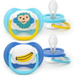 Philips Set 2 suzete Philips Avent Ultra Air SCF080/26 care lasa pielea bebelusului sa respire, ortodontice, fara BPA, 6-18 luni, colorat (SCF080/26) - vexio