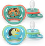 Philips Set 2 suzete Philips Avent Ultra Air SCF087/11, 6-18 luni, portocaliu/verde (SCF087/11)