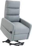 HOMCOM Fotoliu relax electric cu ajutor la ridicare, Telecomandă, Spumă moale, Buzunar lateral, Tapițerie cu aspect de in, Gri | Aosom Romania (713-192V90LG)