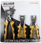 Silver Nyerges bőrmegmunkáló készlet 128 db revolverfejes lyukasztófogóval 67377 (S10900)