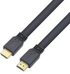 TECHLY Cablu HDMI, plat, tata-tata, 4K @ 60Hz, High Speed, Ethernet, aurit, 0.5 m, Techly ICOC HDMI2-FE-005TY, Negru (ICOCHDMI2-FE-005TY)