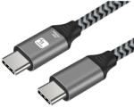 TECHLY Cablu USB-C tata - USB-C tata, USB 3.2, 60W, SuperSpeed 10Gbps, 3A, Aluminiu, 0.5m, Techly ICOC MU3CC-60W05B, Negru (ICOCMU3CC-60W05B)