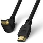 TECHLY Cablu HDMI, high speed, ethernet, V2.0, 4Kx2K@60Hz, conector 90 grade, 2M, Techly ICOC HDMI-4-020NE9, Negru (ICOCHDMI-4-020NE9)