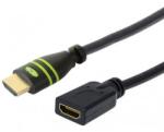 TECHLY Cablu HDMI tata - HDMI mama, High Speed, 0.2M, 4K @ 60Hz, Techly ICOC HDMI2-4-EXT002, Negru (ICOCHDMI2-4-EXT002)