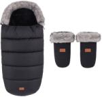 Petite&mars Comfy 4in1 téli bundazsák + Fjora babakocsi kesztyű, Forever Black