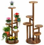 SPRINGOS Suport plante cu 6 niveluri pentru ghivece, din lemn și MDF, 48x48x87 cm, maro (GA0217)