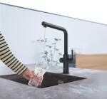 GROHE Baterie bucatarie Grohe 101068KS01, Blue Home, inalta, tip L, pentru racitor Blue Home, mat, negru (101068KS01)