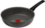 Tefal Tigaie wok Tefal Renewal Ceramic G0177702, 26 cm, invelis ceramic antiaderent Inoceram, Thermo-Signal, , inductie, gri (G0177702)