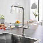 GROHE Baterie bucatarie Grohe 101070DC01, Blue Home, inalta, tip U, pentru racitor Blue Home, mat, otel satinat (101070DC01)