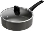 Tefal Cratita Tefal Renewal Ceramic G0173202, 24 cm, capac din sticla, invelis ceramic antiaderent Inoceram, Thermo-Signal, , inductie, gri (G0173202)