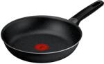 Tefal Tigaie Tefal Extra M0000432, 24 cm, aluminiu, invelis antiaderent ultra-rezistent, Thermo-Signal, , negru (M0000432)