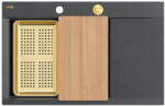Quadron Josh graniteq mosogató 78x50 cm fekete HCQJ7850U8_PVDG1_P2O (HCQJ7850U8PVDG1P2O)