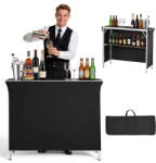 Vevor Összecsukható mobil kiállítási pult polccal 110x38, 5x88, 5 cm bárpult hordtáskával mobil promóciós pult