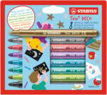 STABILO Trio Deco Metálfényű Filctoll Robusztus XL Heggyel - 8 db Vegyes Színek