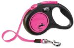 flexi Lesă retractabilă pentru câini Flexi New Neon Tape S 5 m roz (194-2022)