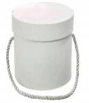  Kerek doboz 18 cm magas x 13, 5 cm átmérőjű, fehér (42010)