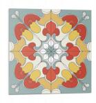 Wallfluent Vinil Csempe Grafikával Fürdőszobába Virágos mandala minta 9 db 30x30 cm (010310410010000283147)