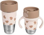 BÉABA Anya és gyermek bögre készlet Mini & Me 2 Stainless Steel Cups Click & Drink BigLove Beaba rozsdamentes acélból barna 2 drb 12 hó-tól (BE913650)