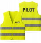 Odblaskowo Fényvisszaverő figyelmeztető mellény Pilot nyomtatással neon sárga méret M (OD / KAM / żółta / cz. odblask / PILOT / M)