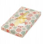 Neopak Díszdoboz karácsonyfa ablakkal, hógolyó mintával 200x120x20mm
