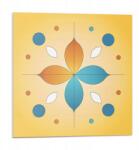 Wallfluent Fali Pvc csempe öntapadós geometrikus virágmintás 9 db 30x30 cm (010310410010000282992)