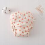  Pamut Pelenka Bugyi Babáknak a Szobatisztaságra Szoktatáshoz, Rózsaszín Virágos, 14-17.5kg, L (HMPPK-FSHD)