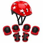 Fixato Set Protectie Pentru Copii 7 in 1 FIXATO, Casca pentru 4-12 ani, Genunchiere, Cotiere si Aparatori Incheieturi, pentru Ciclism, Patinaj, Skateboard, Rosu (set-copii-2-rosu)