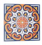 Wallfluent Vinil Csempe Grafikával Fürdőszobába Virágmintás háttér 9 db 30x30 cm (010310410010000283075)