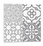 Wallfluent Fali csempe öntapadós Vinyl geometriai minták 9x30x30 elrendezésben (010310410010000074186)