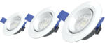Commel süllyesztett LED panel, állítható, kerek 90mm 3000K, 3db