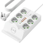  Prelungitor K907G Prelungitor: 6 prize, USB, Type-C, încărcare wireless