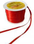  Szalag, szatén szalag anyag piros 3mm*91m (fx013czerwien)