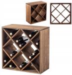Kadax Bortartó Állvány Fa 24 Palack Alkoholos Szekrény Polc Ajándék 52cm (K11377_1)