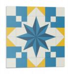 Wallfluent Burkolat Vinil csempe öntapadós geometrikus csillag mintás 9x30x30 (010310410010000282941)