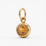 KÁRPÁTHY ékszer November kerek kristály charm, aranyozott