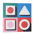 Wallfluent Dekoratív Vinil Padló Csempe Geometria árnyékokkal 9 db 30x30 cm (010310410010000282966)