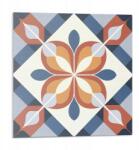 Wallfluent Vinil öntapadós csempe a konyhába Geometrikus virágmintás 9x30x30 (010310410010000282935)