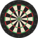 Bullet Darts Termékek Darts tábla Bullet Apex Black Edition, verseny minőségű, élezett dróttal