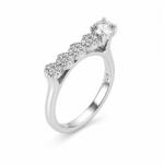 Flippy Inel rodiat din Argint 925 cu Zirconii, forma dreapta in partea superioara, marimea 55 (06240)