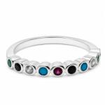 Flippy Inel din Argint 925, Jolie Silver, cu Zirconii Colorate, Marimea 52, Argintiu (09464)