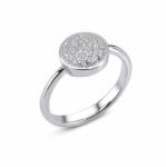 Flippy Inel din Argint 925, Jolie Silver, Model Circular, cu Mini Zirconii Albe Incrustate, Design Minimalist, Finisaj Lucios, Mărimea 51, Argintiu (06541)