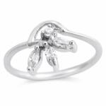 Flippy Inel din Argint 925, Jolie Silver, Model Floare, cu Zirconii, Design Elegant, Marimea 58, Argintiu (06260)