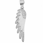 Flippy Pandantiv, Jolie Silver, Argint 925, Model Aripa Rodiata cu Zirconii, 30 x 7 mm, 2.2 g (09225)