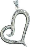 Flippy Pandantiv din Argint 925 Jolie Silver, Model Inima cu Marcasite, 45 x 35 mm, 4.8 g (09211)