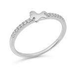 Flippy Inel din Argint 925, Flippy, Model Catel, cu Zirconii, Marimea 52, Argintiu (06500)