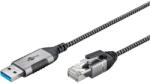 Goobay Ethernet adapter cable USB-A 3.2 Gen1 > RJ-45, Slim (black/gray, 2 meters) (74395)