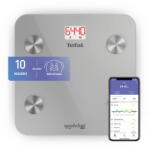 Tefal Inteligent Goodvibes Life BM9600S1 10 indicatori de măsurare aplicație dedicată greutate maximă 160 kg sticlă tratată termic Argintiu (3121040084267) Cantar baie