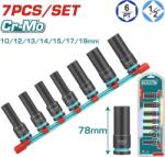 TOTAL - SET 7 PIESE TUBULARE DE IMPACT ADANCI - 1/2" -78MM (THKISD12073L) - vexio Trusa unelte